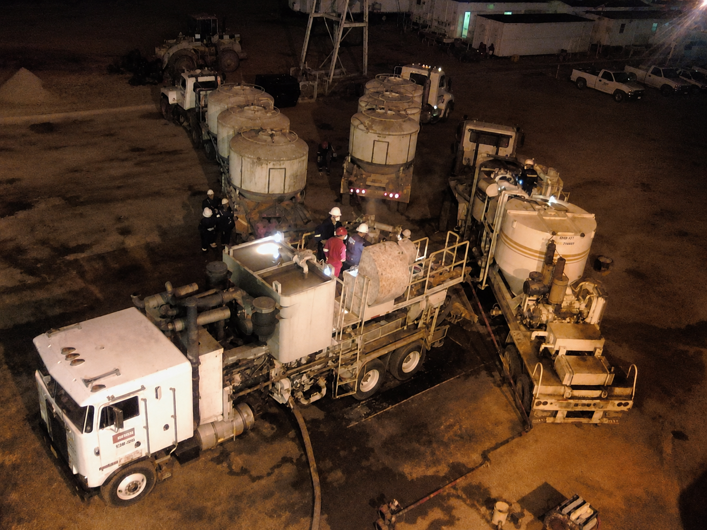 SEPESA cementing operation at night